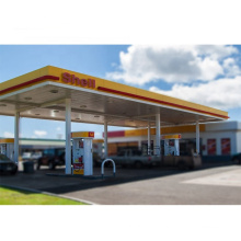New design prefabricated steel structure space frame gas station service station canopy